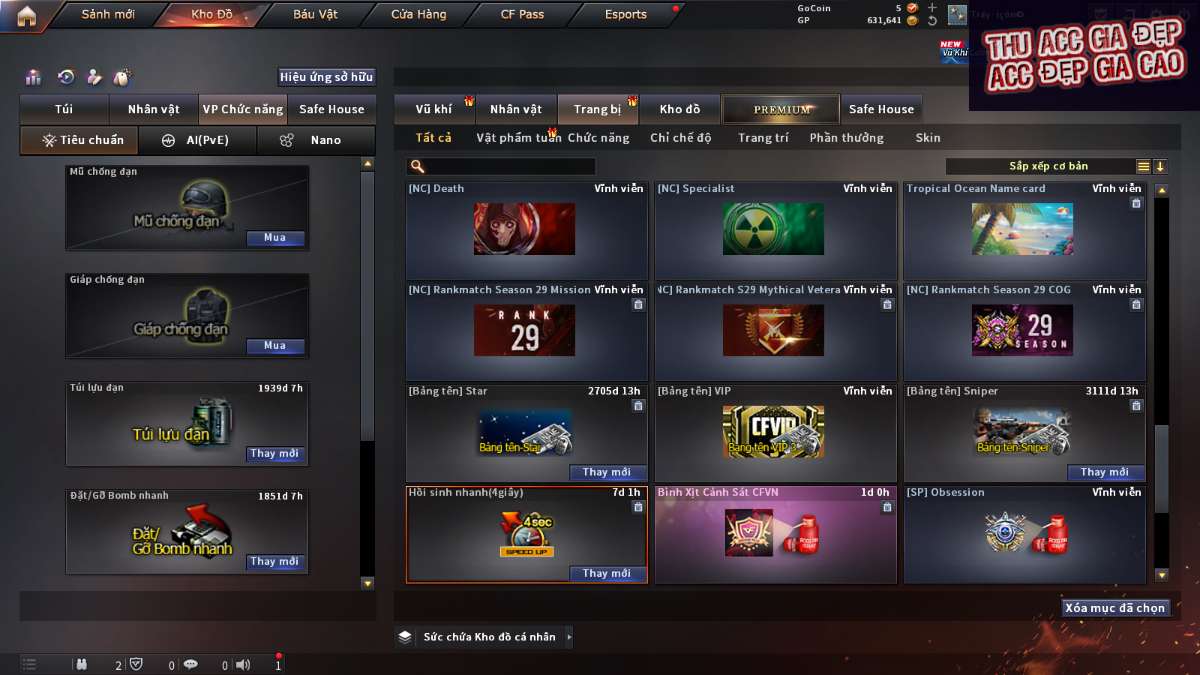 shop acc cf uy tin gia re